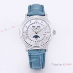 Top Replica Blancpain Ladybird Quantieme Complet Blue Strap in 35mm Ladies